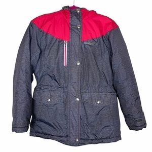 ZeroXposur Girls Faux Fur Hooded Pink Gray Zip Up Winter Snow Gear Jacket GUC